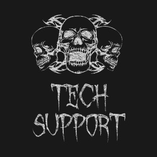 Tech Support Halloween Skulls T-Shirt