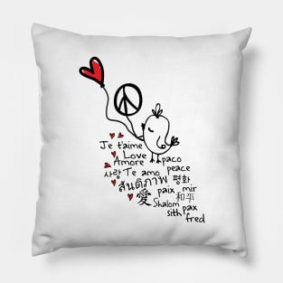 Love & Peace bird Pillow