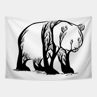 Panda Tree Body  Illustration Tapestry