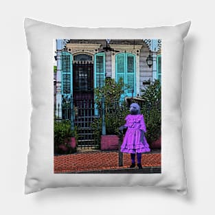 French Quarter Black Bird Pillow