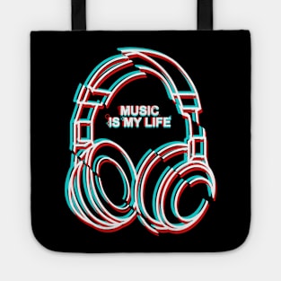 music is my life headphones Tote