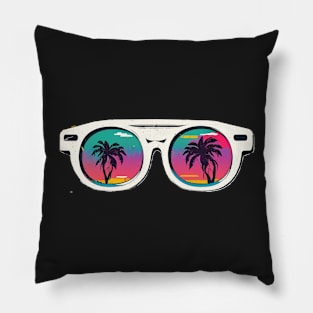 Summer Vacation Sunglasses, 80s Retro Pillow