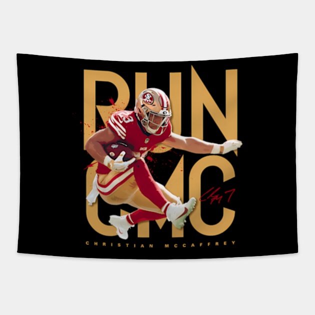 Christian Mccaffrey Run Cmc Tapestry by caravalo