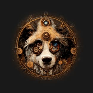 Australian Sheperd Surreal Steampunk Artwork, Dog Lover T-Shirt