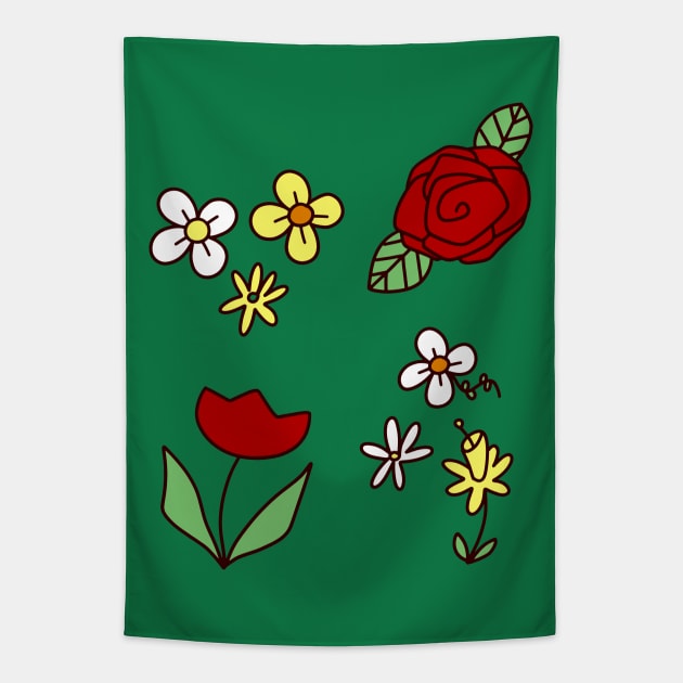 Cute Flowers Tapestry by saradaboru