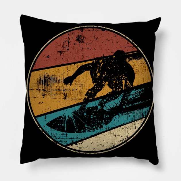 Surfer Vintage Surfing Pillow by Teeladen