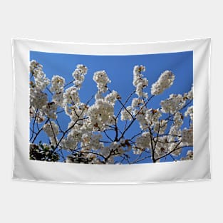 White Cherry Blossom Tapestry