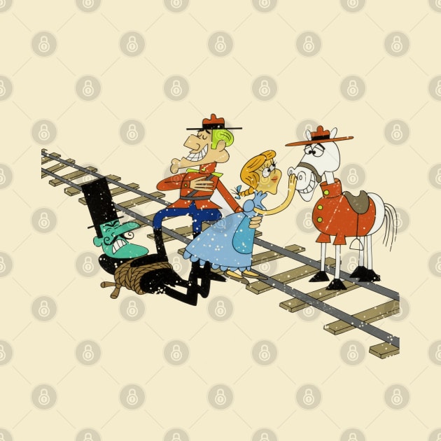 Dudley Do-Right, Nell, Horse and Snidely Whiplash by offsetvinylfilm