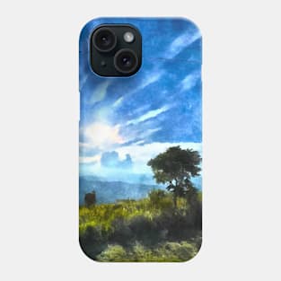 Mountain and sunshine watercolor art Phone Case