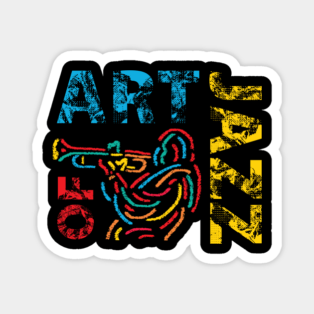 Art Of Jazz Trumpet Player Magnet by jazzworldquest