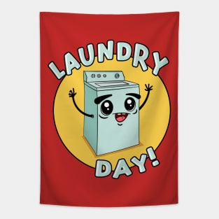 Laundry Day Cute Kawaii Washing Machine Tapestry