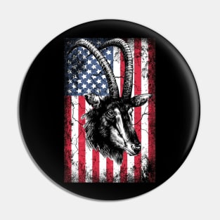 Patriotic Antelope American Flag Pin