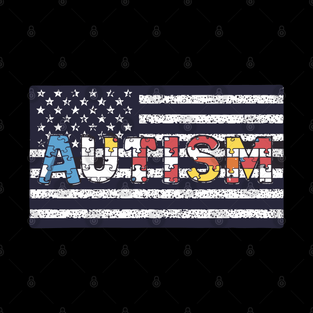 Autism Awareness Flag Shirts, American Flag Autism Dad Mom by Shopinno Shirts