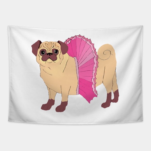 Puggy Ballerina Tapestry by Shyflyer