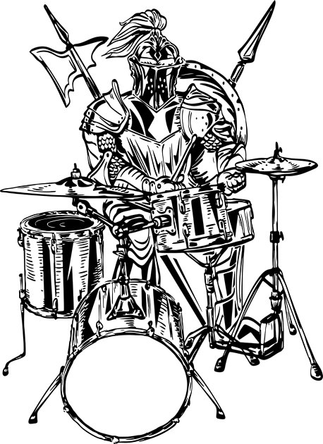 SEEMBO Knight Playing Drums Drummer Musician Drumming Band Kids T-Shirt by SEEMBO