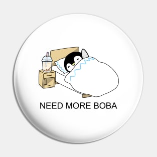 Little Penguin Chilling in Bed Needs More Boba! Pin