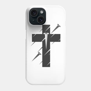 The cross of Jesus Christ pierced with nails Phone Case