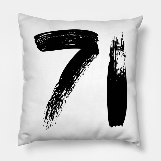 Number 71 Pillow by Erena Samohai