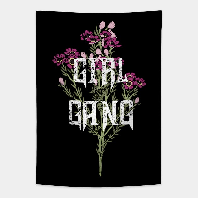 Girl Gang feminine floral Design Tapestry by NJORDUR