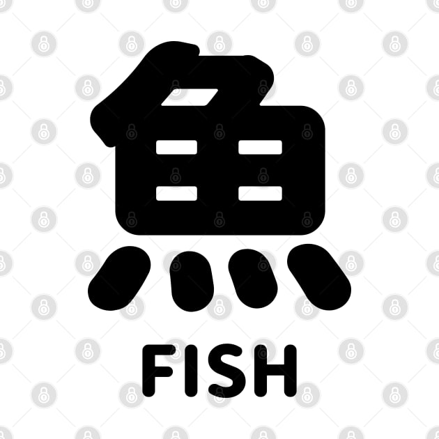 Fish in Japanese kanji = 魚 SAKANA さかな - BLACK by FOGSJ