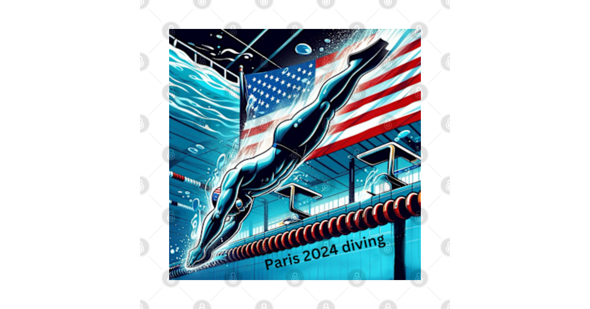 Paris 2024 Diving Olympics TShirt TeePublic