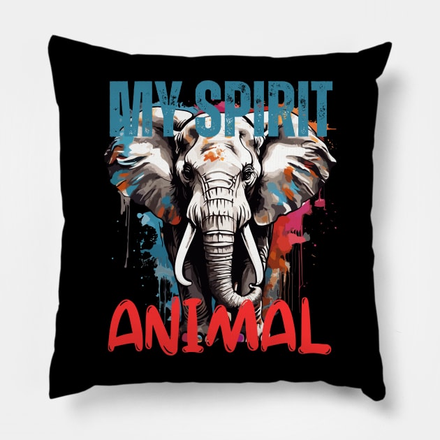 Elephant Spirit Animal Pillow by Ironclaw