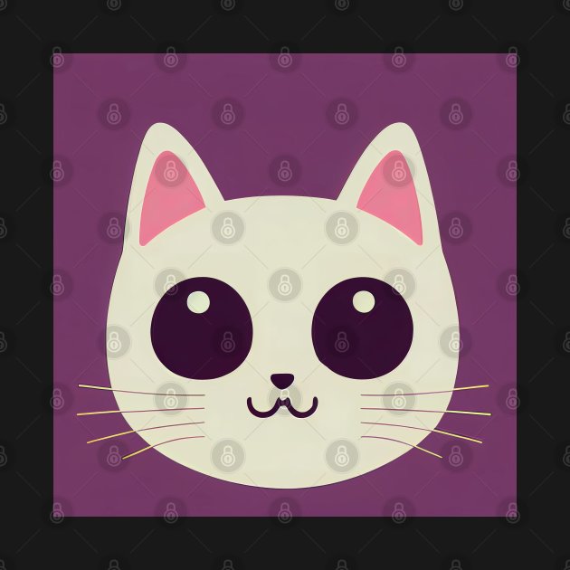 Cartoon cat character icon logo by DyeruArt