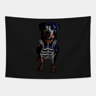 Rottweiler Halloween skeleton Tapestry