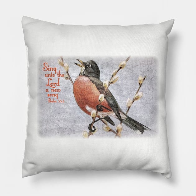 Sing unto the Lord a new song - Psalm 33:3 Pillow by FTLOG