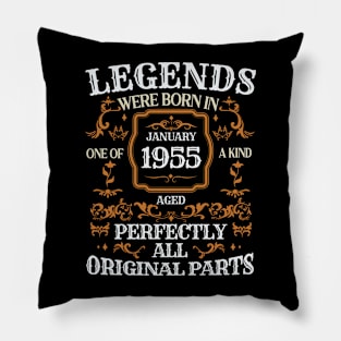 Legends Were Born In January 1955 Birthday Pillow