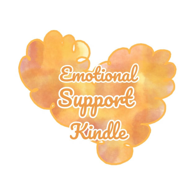 Emotional Support Kindle Yellow - Text On Fluff Heart by Double E Design