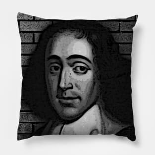 Baruch Spinoza Black And White Portrait | Baruch Spinoza Artwork 2 Pillow