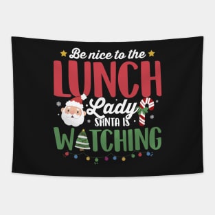 Lunch Lady Santa Tapestry