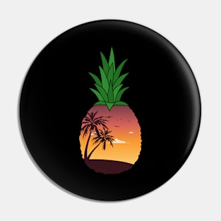 Pineapple Beach Sunset - Tropical Summer Pin