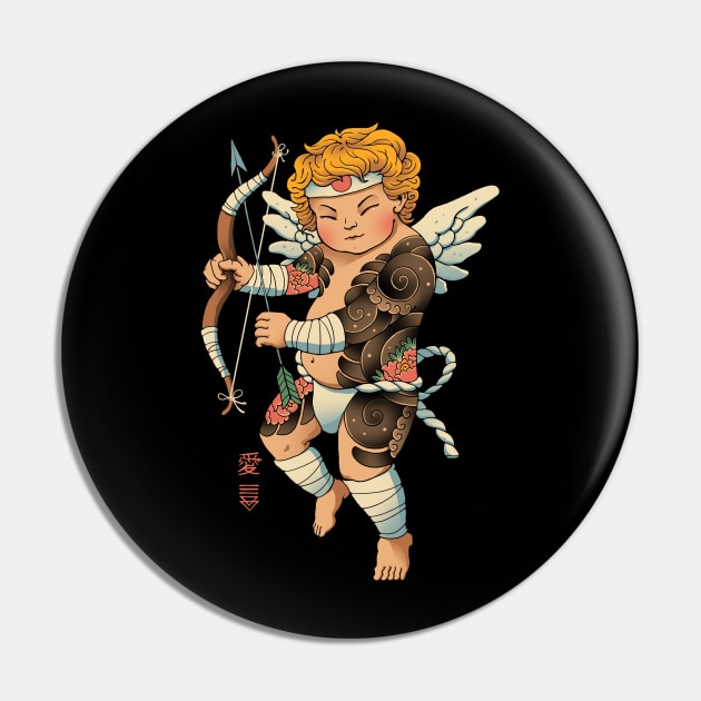 Samurai Cupid Pin by Vincent Trinidad Art