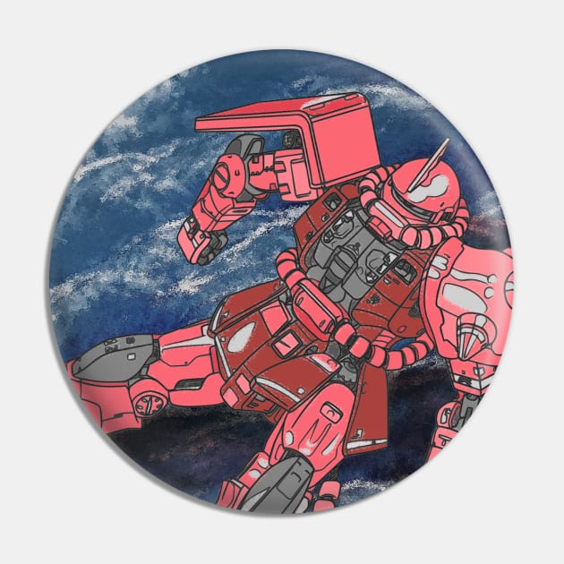 Char Zaku II Art Pin by Gunpla