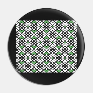 Abstract geometric pattern - green and black. Pin