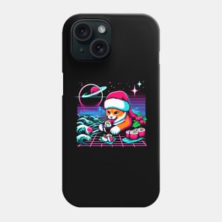 CHRISTMAS CAT EATING SUSHI WAVE JAPANESE Phone Case