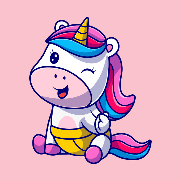 Cute Baby Unicorn Cartoon by Catalyst Labs