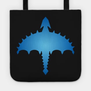 Blue Abstract Digital Cyber Heavy Metal Dragon Design Tote