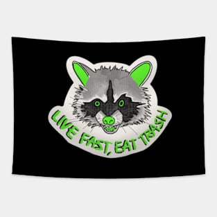 Live fast Raccoon Tapestry