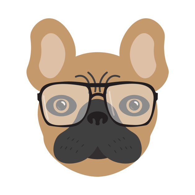 French Bulldog With Glasses by sigdesign