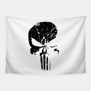 Revenge - Black Skull Paint Ink Splat Tapestry