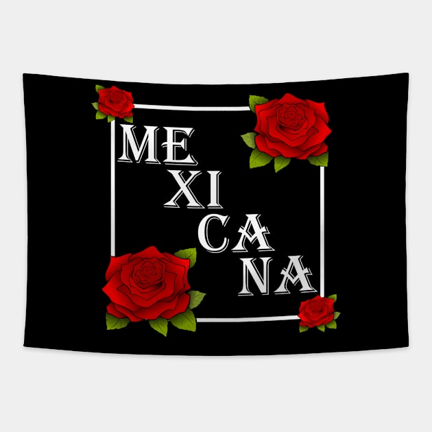 Mexicana Mexico Roses Tapestry by Tesign2020