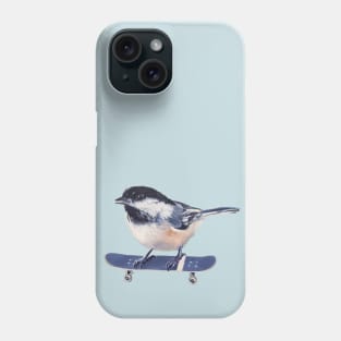 Why Fly When You Can Skate? - chickadee skateboard painting Phone Case