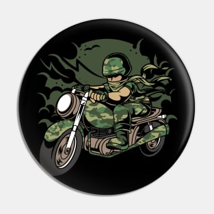 Army Motorcycle Ride Pin