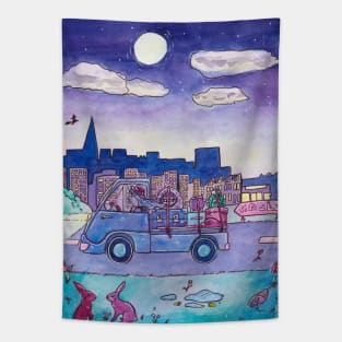 Nighttime Roadtrip Tapestry