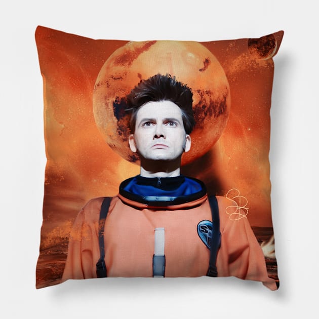 Doctor Who. Tenth Doctor. The Waters of Mars. Pillow by stacyabrightart