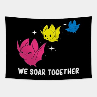 Pansexual Pride Flag Month Pansexuality Lgbtqia Cute Bat Tapestry