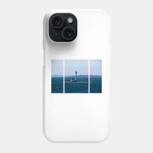 Wonderful landscapes in Norway. Rogaland. Bragen Island Lighthouse. Scenic coastline in the south of Norway, Europe. Rocky skerries and seagulls. Islands in background. Rippled sea. Phone Case